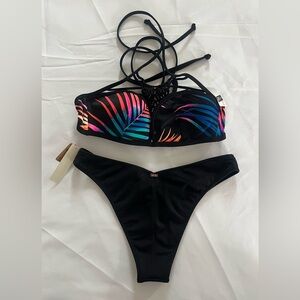 New Victorias Secret PINK Swim Suit  set  Black Size small plus a free gift